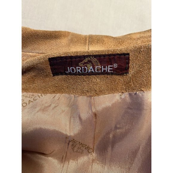 Women's Jordache  100% Leather Long Sleeved Tan‎ Lined Coat - Picture 5 of 11